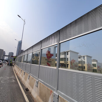 高速公路聲屏障隔音施工屏鐵路消音小區(qū)馬路防噪音橋梁高架隔音板